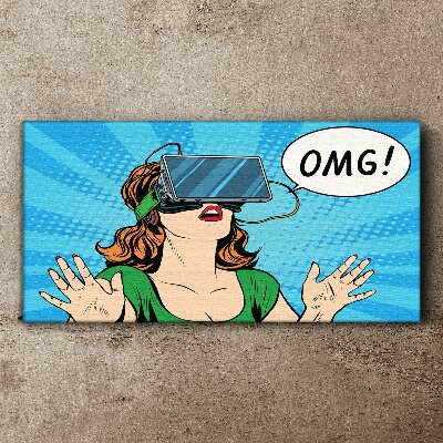 Tableau toile imprimée Surprise en réalité virtuelle