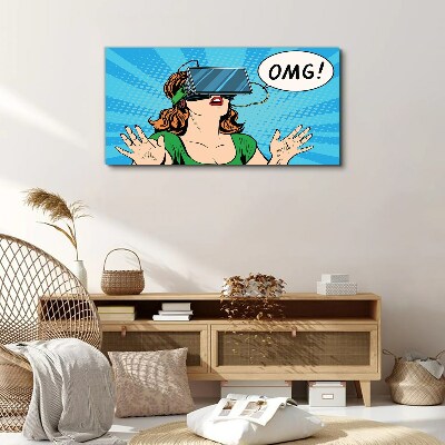 Tableau toile imprimée Surprise en réalité virtuelle