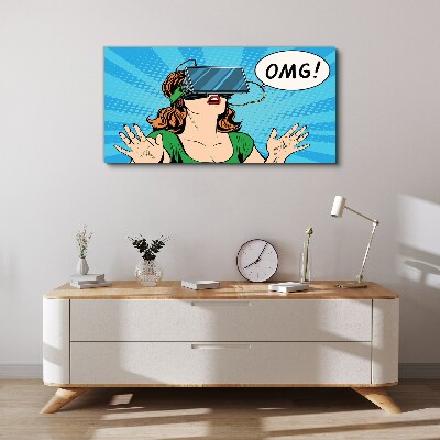 Tableau toile imprimée Surprise en réalité virtuelle