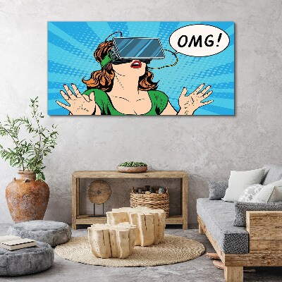 Tableau toile imprimée Surprise en réalité virtuelle