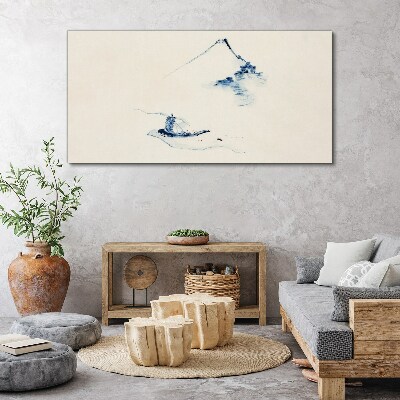 Tableau sur toile Un paysage de montagne paisible avec un bateau