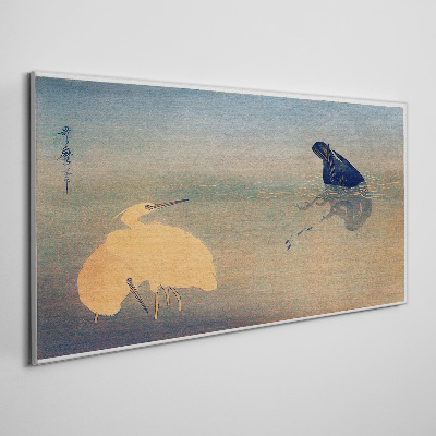 Tableau toile imprimée « Le silence de l'eau et de l'oiseau »