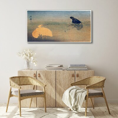 Tableau toile imprimée « Le silence de l'eau et de l'oiseau »