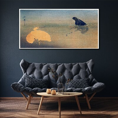 Tableau toile imprimée « Le silence de l'eau et de l'oiseau »