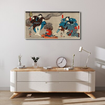 Tableau imprimé sur toile Scène de feu de joie de style traditionnel