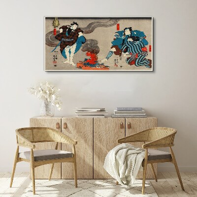 Tableau imprimé sur toile Scène de feu de joie de style traditionnel