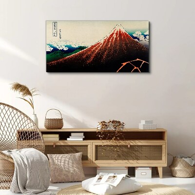 Tableau sur toile Le volcan Fuji aux couleurs du Japon