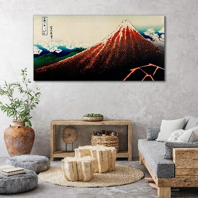 Tableau sur toile Le volcan Fuji aux couleurs du Japon