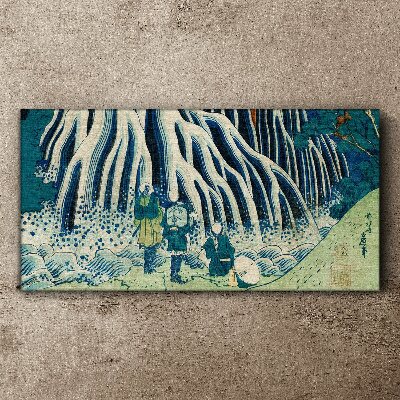 Tableau toile imprimée Sous un arbre dans un paysage hivernal
