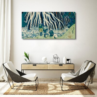 Tableau toile imprimée Sous un arbre dans un paysage hivernal