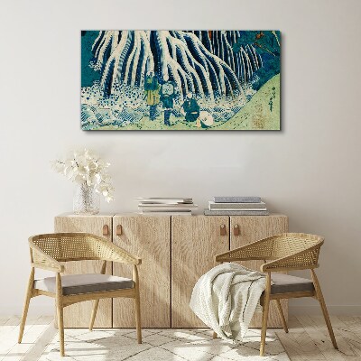 Tableau toile imprimée Sous un arbre dans un paysage hivernal
