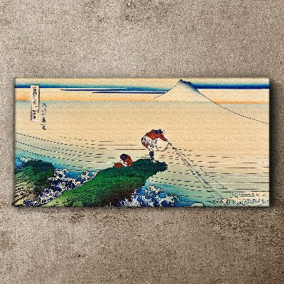 Tableau imprimé sur toile Pêcheurs au bord de la mer