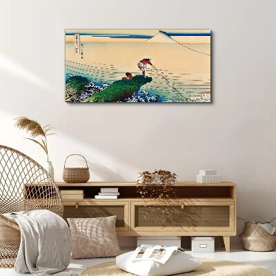 Tableau imprimé sur toile Pêcheurs au bord de la mer