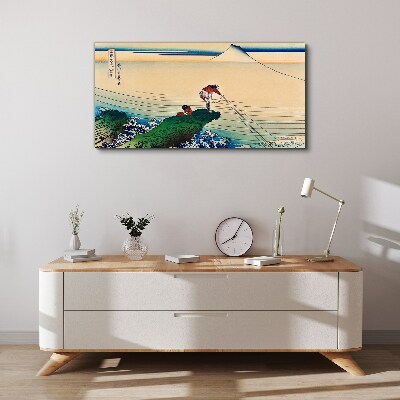 Tableau imprimé sur toile Pêcheurs au bord de la mer