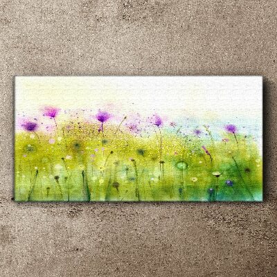 Tableau sur toile Un paysage floral aux tons pastel