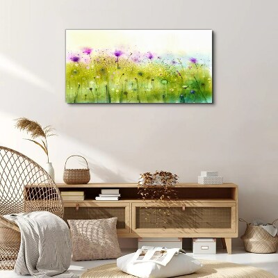 Tableau sur toile Un paysage floral aux tons pastel