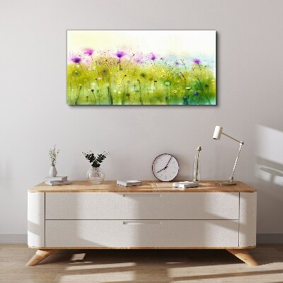 Tableau sur toile Un paysage floral aux tons pastel