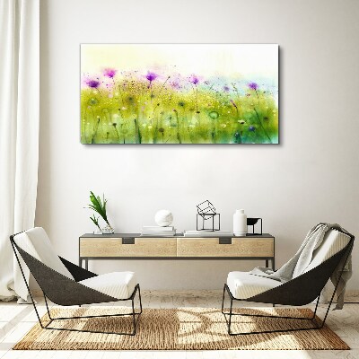 Tableau sur toile Un paysage floral aux tons pastel