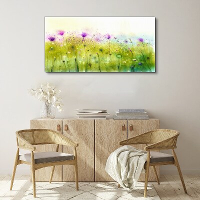 Tableau sur toile Un paysage floral aux tons pastel