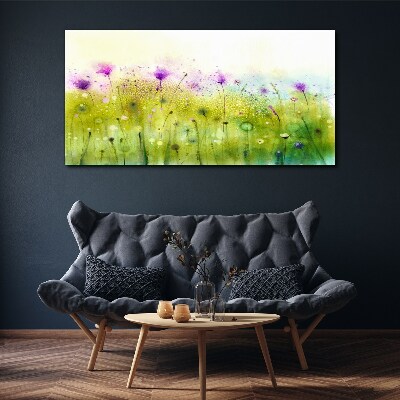 Tableau sur toile Un paysage floral aux tons pastel