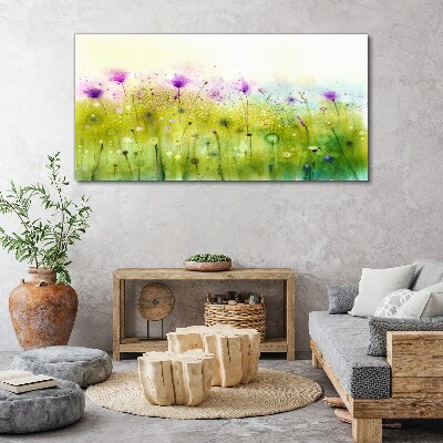 Tableau sur toile Un paysage floral aux tons pastel