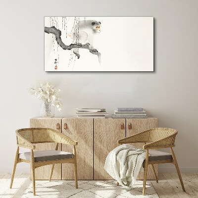 Tableau toile imprimée Maître singe sur une branche