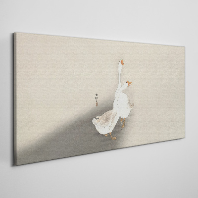 Tableau sur toile Oies sur un fond minimaliste
