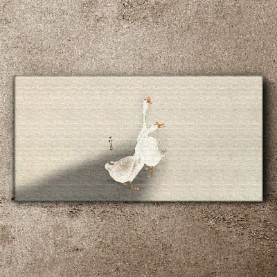 Tableau sur toile Oies sur un fond minimaliste