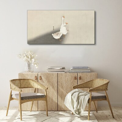 Tableau sur toile Oies sur un fond minimaliste
