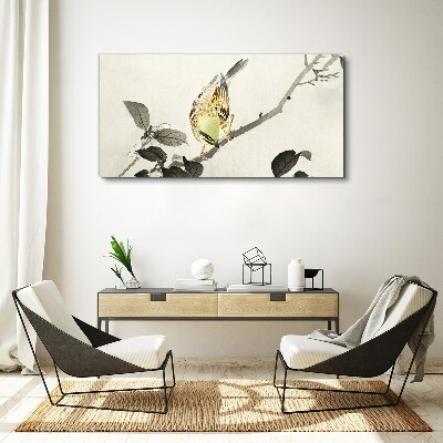 Tableau sur toile « Oiseau d'or sur une branche »