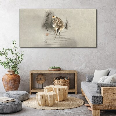 Tableau imprimé sur toile Un oiseau mystérieux dans un paysage délicat
