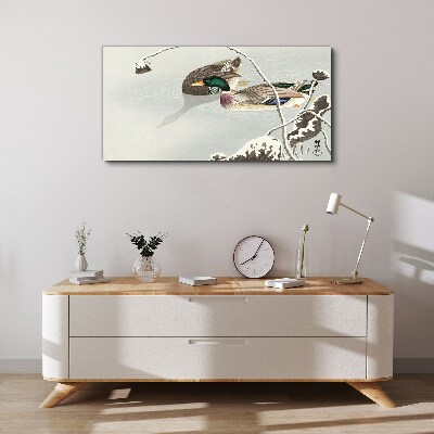Tableau sur toile Une scène paisible avec des canards