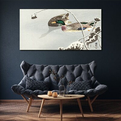 Tableau sur toile Une scène paisible avec des canards