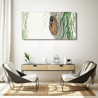 Tableau toile imprimée Gazouillis dans le vert