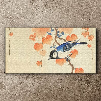 Tableau imprimé sur toile Oiseau sur un fond de vigne