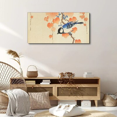 Tableau imprimé sur toile Oiseau sur un fond de vigne