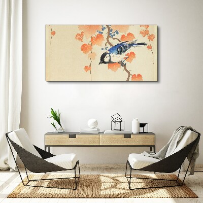 Tableau imprimé sur toile Oiseau sur un fond de vigne