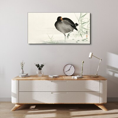 Tableau sur toile Un oiseau sur l'herbe