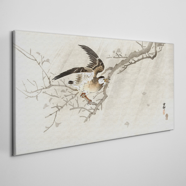 Tableau imprimé sur toile Un oiseau sur une branche
