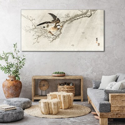 Tableau imprimé sur toile Un oiseau sur une branche