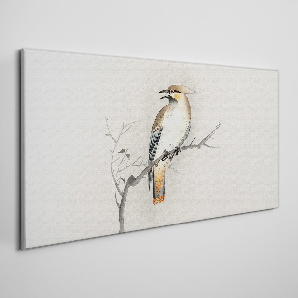 Tableau toile imprimée Un oiseau chanteur sur une branche