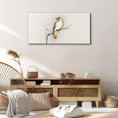 Tableau toile imprimée Un oiseau chanteur sur une branche