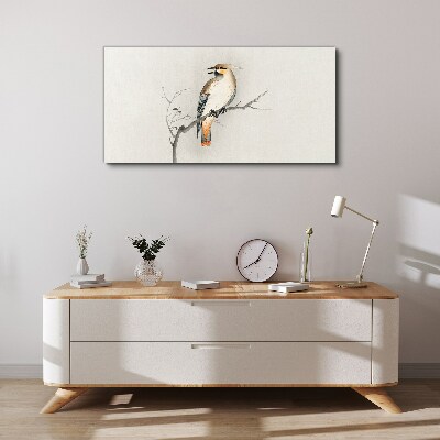 Tableau toile imprimée Un oiseau chanteur sur une branche