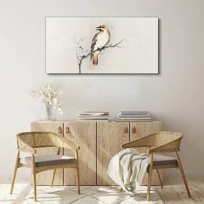 Tableau toile imprimée Un oiseau chanteur sur une branche