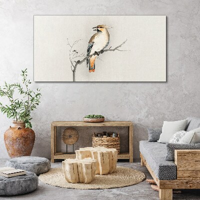 Tableau toile imprimée Un oiseau chanteur sur une branche