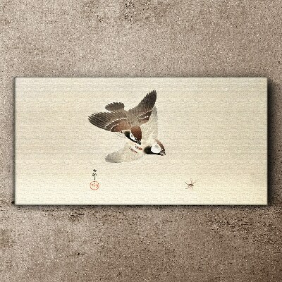 Tableau toile imprimée Une rencontre ailée en silence