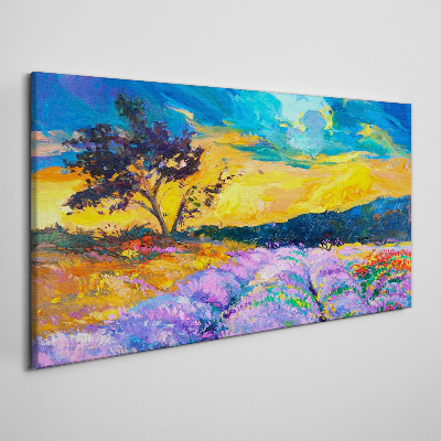 Tableau imprimé sur toile Paysage aux couleurs du coucher de soleil