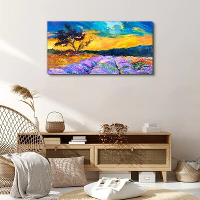 Tableau imprimé sur toile Paysage aux couleurs du coucher de soleil