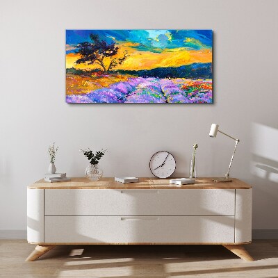 Tableau imprimé sur toile Paysage aux couleurs du coucher de soleil