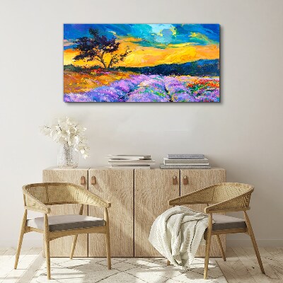 Tableau imprimé sur toile Paysage aux couleurs du coucher de soleil